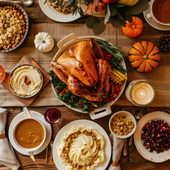 Thanksgiving day delicious meal arrangement