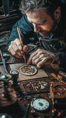 A man is working on a piece of jewelry