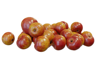 bunch of  red apple on a white background