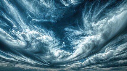 Whirling Sky Symphony - Mystical Cloud Formation Dance in Windy Sky