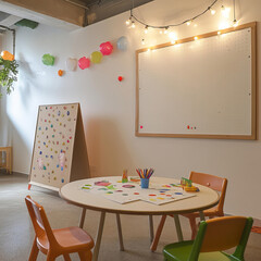 Colorful Playroom with Creative Learning Space