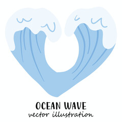 Naklejka premium Ocean wave, Wave, Beach, Ocean, Vector illustration
