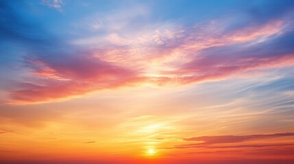 Embracing the Tender Goodbye - Vivid Sunset Sky in Warm Colors