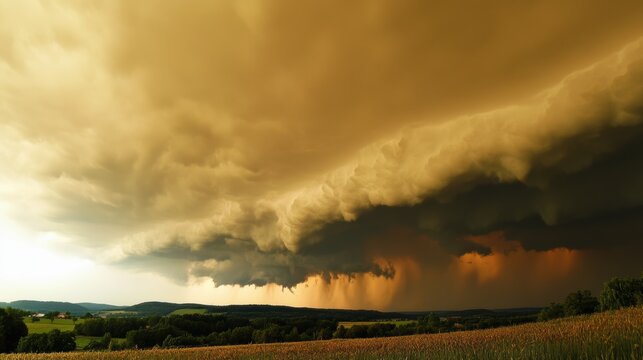 Ominous Storm Approaching: Dark Rolling Thunderclouds in the Sky