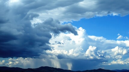Obraz premium Moody Rainy Sky Emanating Quiet Sorrow with Pattering Raindrops