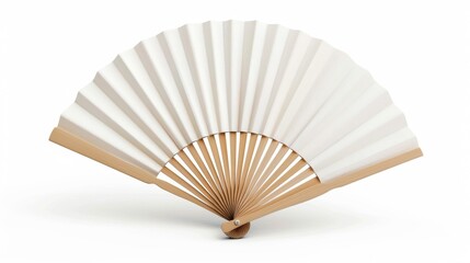 blank traditional folding fan isolated on white