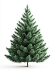 Fototapeta premium Christmas tree on white background, holiday, celebration, xmas, december, 3:4