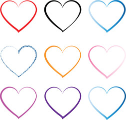 Heart Outline and Solid Colors Design