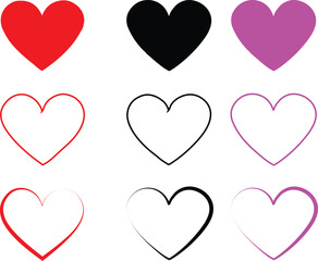 Colorful Heart Design Variations