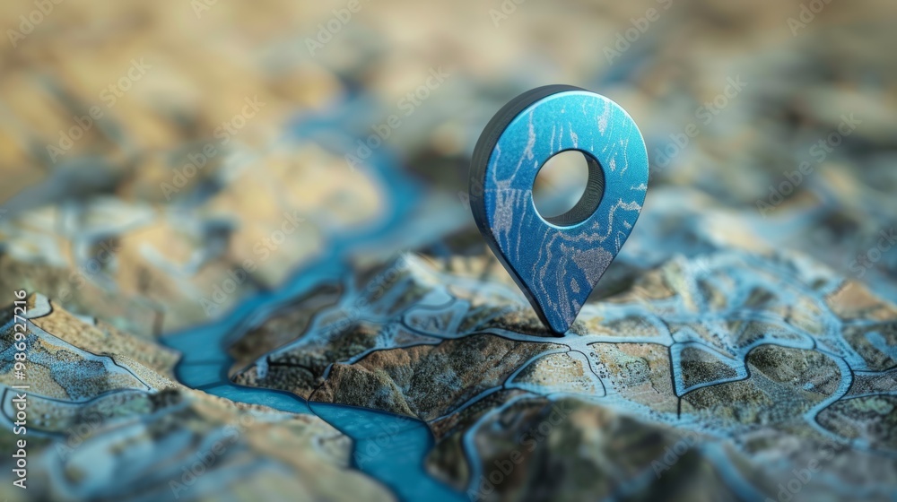 Poster blue location pin sign icon and gps navigation map road direction or internet search bar technology 