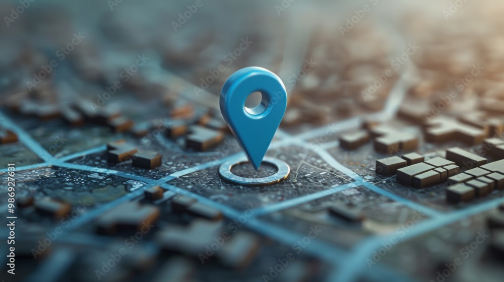 Poster blue location symbol pin icon sign or navigation locator map travel gps direction pointer and marker