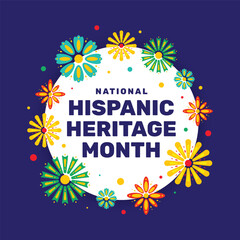 national hispanic heritage month flat design background