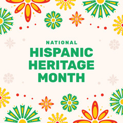 national hispanic heritage month flat design background