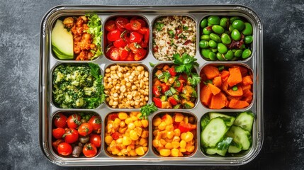 Lunch box, featuring diverse, healthy meals, healthy food