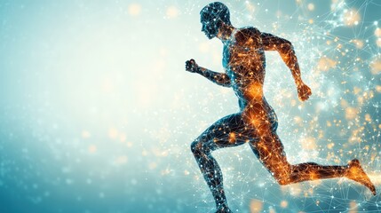 Naklejka premium Dynamic athlete motion study showcasing energy and movement on blank slate copy space background