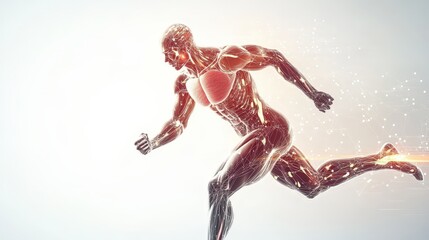 Naklejka premium Energy and movement showcase Dynamic motion study of athlete on blank slate copy space background