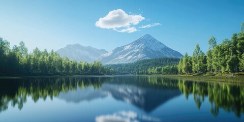 Lake with Mountain Background