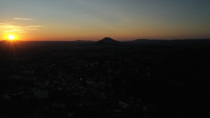 Sunset over the small town of Česká Kamenice.