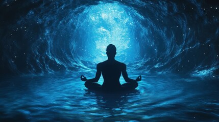 Fototapeta premium Tranquil Meditation in Cosmic Ocean Environment