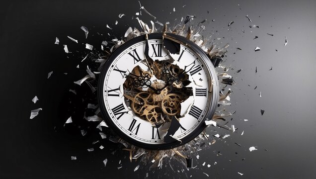 An exploding wall clock
