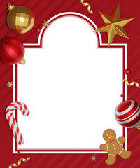 Christmas red color template 3D graphic