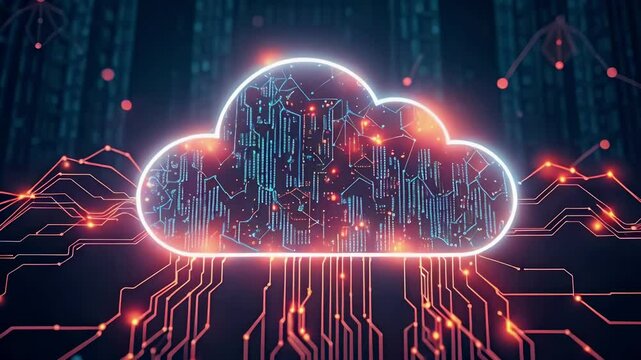 Cloud computing technology concept. Global network connection system data server digital modern information internet business cyberspace innovation database security service.