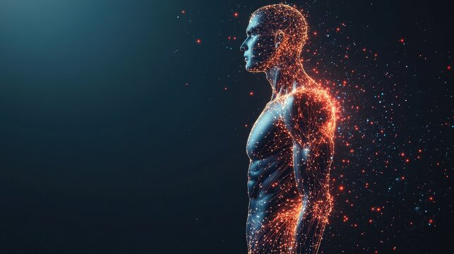 Energy and movement display Dynamic study of athlete motion on blank slate copy space background