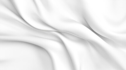Fototapeta premium A luxurious white fabric lies gracefully, showcasing its smooth texture and soft folds. The gentle draping highlights the fabric's quality within a well-lit space