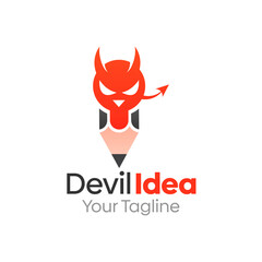 Devil Idea Logo Design Template. Good for Business, Agency, Community and Organization