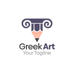 Greek Art Logo Design Template. Good for Business, Agency, Community and Organization