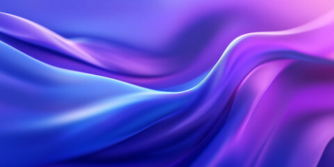 Fototapeta premium 3D render, abstract blue background with wavy gradient and curved shape in the center, simple design, simple shapes, simple minimalistic, purple and blue color scheme, close-up, depth of field, bokeh 