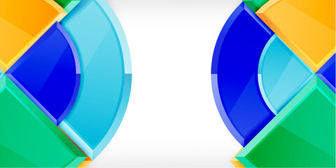 Abstract background - circles and round triangles with 3d effect. Vector Illustration For Wallpaper, Banner, Background, Card, Book Illustration, landing page