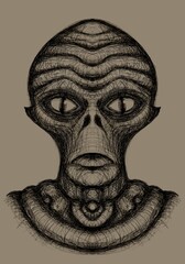 Alien creature, sketch - digital painting © neurostructure