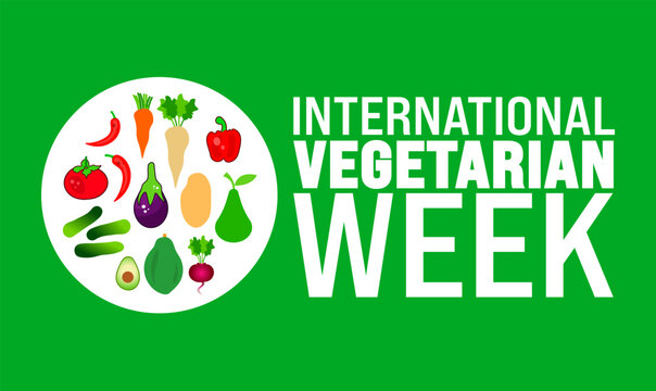 International Vegetarian Week background or banner design template is observed every year in October. Holiday concept. Template for card, poster, placard, template. eps 10