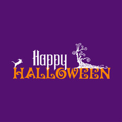 simple and attractive vector happy halloween text graphic object for social media poster and banner