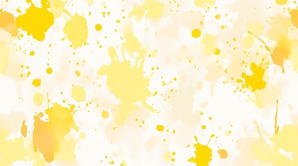 Fototapeta premium Abstract watercolor background with yellow and orange splatter paint on a white background.