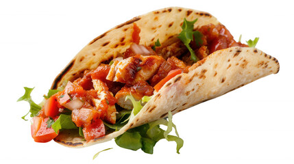 Soft Taco with Grilled Chicken and Fresh Vegetables