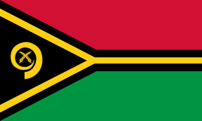 National Flag of Vanuatu Flag Design with official colors. Vector Vanuatu flag. Vector illustration. EPS10