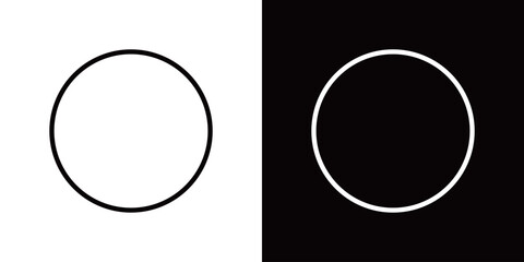 満月のシンプルなラインアイコン