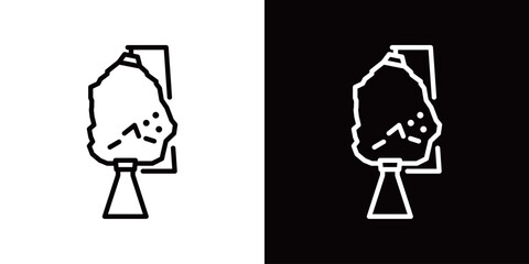 月の石のシンプルなラインアイコン