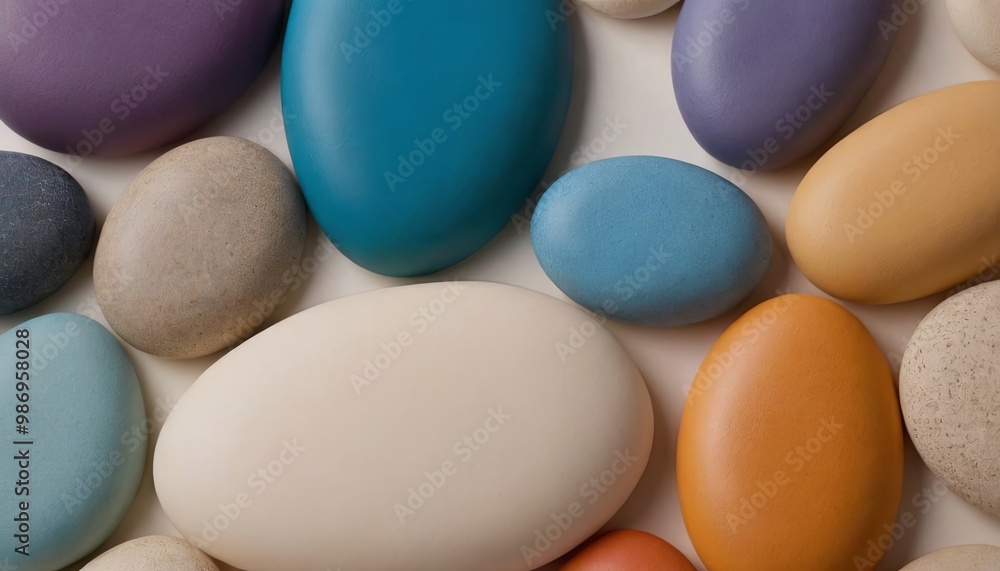 Aufkleber A collection of colorful rocks arranged in a pattern