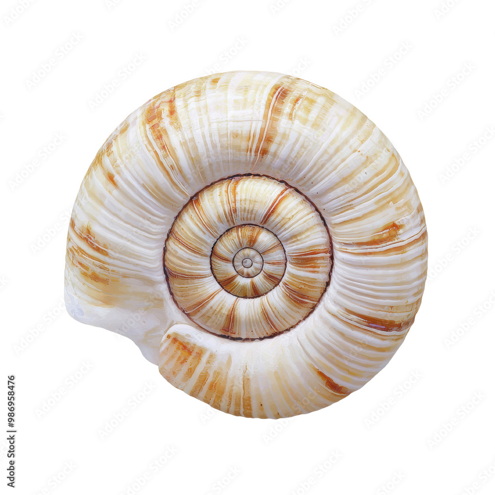 Poster elegant nautilus shell spiral designr on transparent background