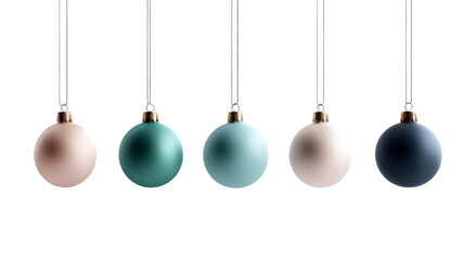 Elegant Minimalist Christmas Ornaments Hanging in Row