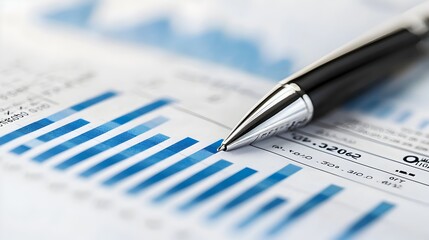 Highlighted Financial Report with Business Data and Concepts