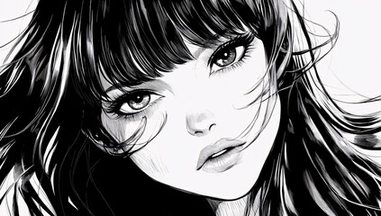 Woman with Flowing Hair.