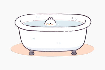 Cute cartoon bathtub illustration