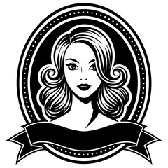 Beauty Parlour Shop Logo and Cover Photo Line Art Vector Illustration