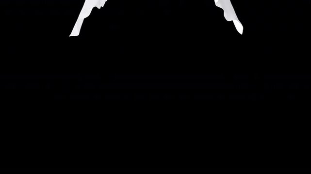 3D animated South Corea flag on a transparent alpha channel