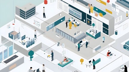 Obraz premium Minimalist and Functional Office Interior with Various Business Elements