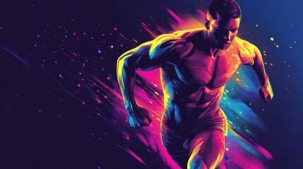 Muscular Athlete Running